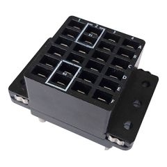 Faston type relay socket 6RT bistable 10A with directional posts With fixation set Marking Date code Standard polarizers