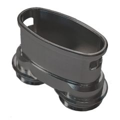 Cheminée Ovale avec fenêtre Métallique Standard Nickel noir