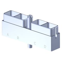 Prise de test 4 Modules Métallique Standard Nickel noir