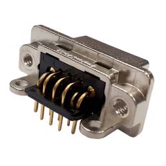 Receptacle ASR panel mounting for PCB Metallized 2 pin contacts size 20 + 6 pin contacts size 22 (A2) Polarizing 1
