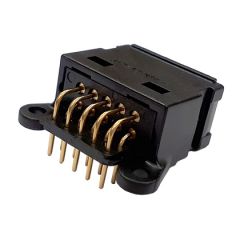 Receptacle ASR 90 ° PCB mounting Not metallized 10 socket contacts size 22 (A1) Polarizing 2