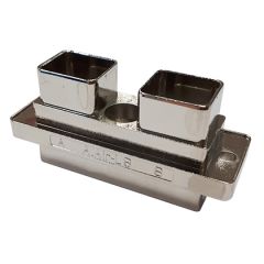 Receptacle Flanged 2 Modules Composite Shielded Bright nickel Polarization C Not mounted