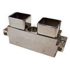 Receptacle Standard 2 Modules Metallic Shielded Bright nickel Without polarization