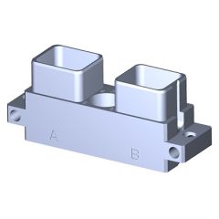 Receptacle Short 2 Modules Metallic Standard Bright nickel Without polarization