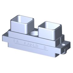 Receptacle Short Nut housing option 2 Modules Composite Standard Without plating Without polarization