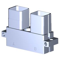 Receptacle SIM serie3 Standard 2 modules Metallic Shielded Olive drab cadmium Polarization B Not mounted