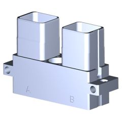 Receptacle SIM serie3 Standard 2 modules Metallic Shielded Olive drab cadmium Polarization CC Not mounted (with rack/reversed rack plug)