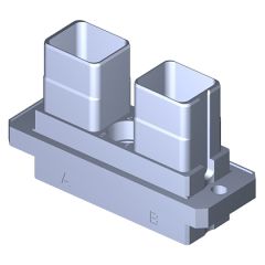 Embase SIM série3 A collerette 2 modules Métallique Durci Nickel noir Détrompage AA Non monté (avec fiche rack/rack inversée)