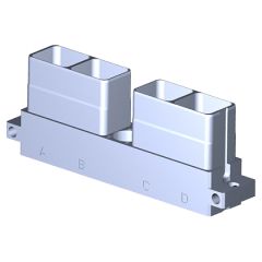 Receptacle SIM serie3 Short 4 modules Metallic Shielded Black nickel Polarization GG Not mounted (with rack/reversed rack plug)