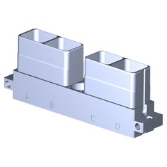 Embase SIM série3 Courte 4 modules Métallique Durci Nickel noir Sans détrompage