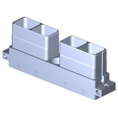 Receptacle SIM serie3 Short 4 modules Metallic Shielded Olive drab cadmium Polarization CC Not mounted (with rack/reversed rack plug)