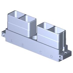 Receptacle SIM serie3 Short 4 modules Metallic Shielded Olive drab cadmium Polarization GG Not mounted (with rack/reversed rack plug)