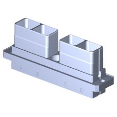 Embase SIM série3 A collerette 4 modules Métallique Durci Nickel noir Sans détrompage