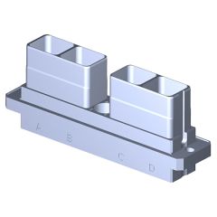 Receptacle SIM serie3 Flanged 4 modules Metallic Shielded Olive drab cadmium Polarization GG Not mounted (with rack/reversed rack plug)