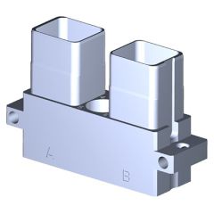 Receptacle SIM serie3 Standard 2 modules Metallic Standard Olive drab cadmium Polarization D Not mounted
