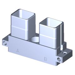 Receptacle SIM serie3 Short 2 modules Metallic Standard Black nickel Polarization A Not mounted