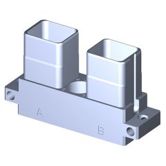 Receptacle SIM serie3 Short 2 modules Metallic Standard Black nickel Without polarization