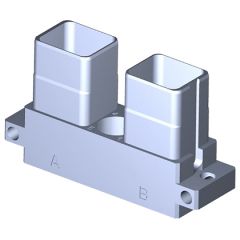 Receptacle SIM serie3 Short 2 modules Metallic Standard Olive drab cadmium Polarization EE Not mounted (with rack/reversed rack plug)