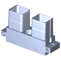 Receptacle SIM serie3 Short 2 modules Metallic Standard Olive drab cadmium Polarization FF Not mounted (with rack/reversed rack plug)