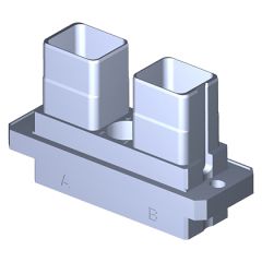 Receptacle SIM serie3 Flanged 2 modules Metallic Standard Black nickel Polarization A Not mounted