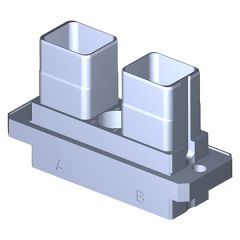 Embase SIM série3 A collerette 2 modules Métallique Standard Nickel noir Sans détrompage