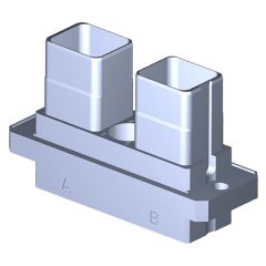 Embase SIM série3 A collerette 2 modules Métallique Standard Cadmium vert olive Sans détrompage