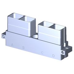 Receptacle SIM serie3 Standard 4 modules Metallic Standard Black nickel Polarization E Not mounted