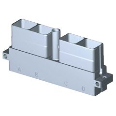 Receptacle SIM serie3 Standard 4 modules Metallic Standard Black nickel Polarization GG Not mounted (with rack/reversed rack plug)
