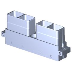 Receptacle SIM serie3 Standard 4 modules Metallic Standard Olive drab cadmium Polarization A Not mounted