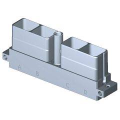 Receptacle SIM serie3 Short 4 modules Metallic Standard Black nickel Polarization AA Not mounted (with rack/reversed rack plug)