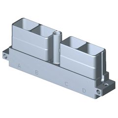 Receptacle SIM serie3 Short 4 modules Metallic Standard Black nickel Polarization FF Not mounted (with rack/reversed rack plug)