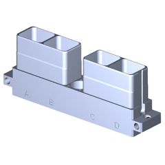 Embase SIM série3 Courte 4 modules Métallique Standard Nickel noir Sans détrompage