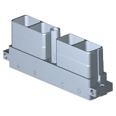 Receptacle SIM serie3 Short 4 modules Metallic Standard Olive drab cadmium Polarization GG Not mounted (with rack/reversed rack plug)