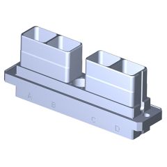 Embase SIM série3 A collerette 4 modules Métallique Standard Nickel noir Sans détrompage