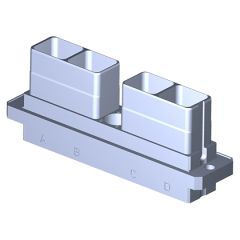 Receptacle SIM serie3 Flanged 4 modules Metallic Standard Olive drab cadmium Without polarization