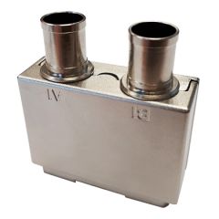 Capot + Cheminée Fiche rack 2 Modules Métallique Durci Nickel brillant