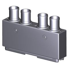 Cover + Chimney Receptacle 4 Modules Metallic Shielded Black nickel