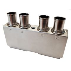 Capot + Cheminée Fiche clicker nut 4 Modules Métallique Durci Nickel brillant