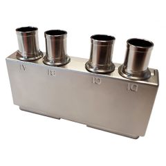 Capot + Cheminée Fiche rack 4 Modules Métallique Durci Nickel brillant